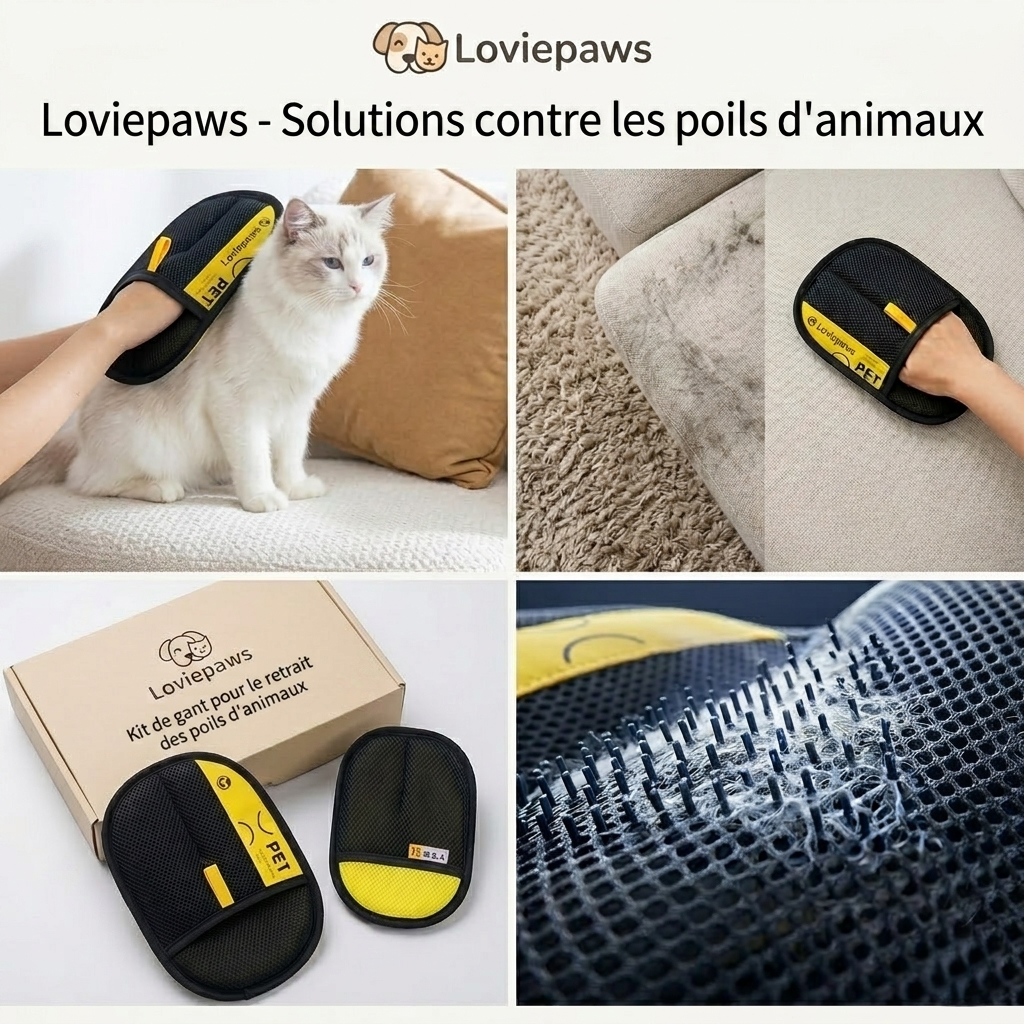 Gant Anti-Poils pour Chats et Chiens – Gant Électrostatique Attrape-Poils | La Brosse Magique